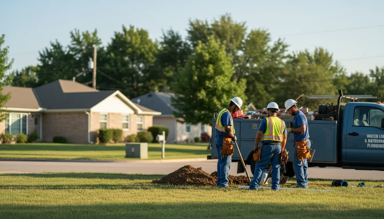Residential water line and bathroom plumbing service in Moss, TN